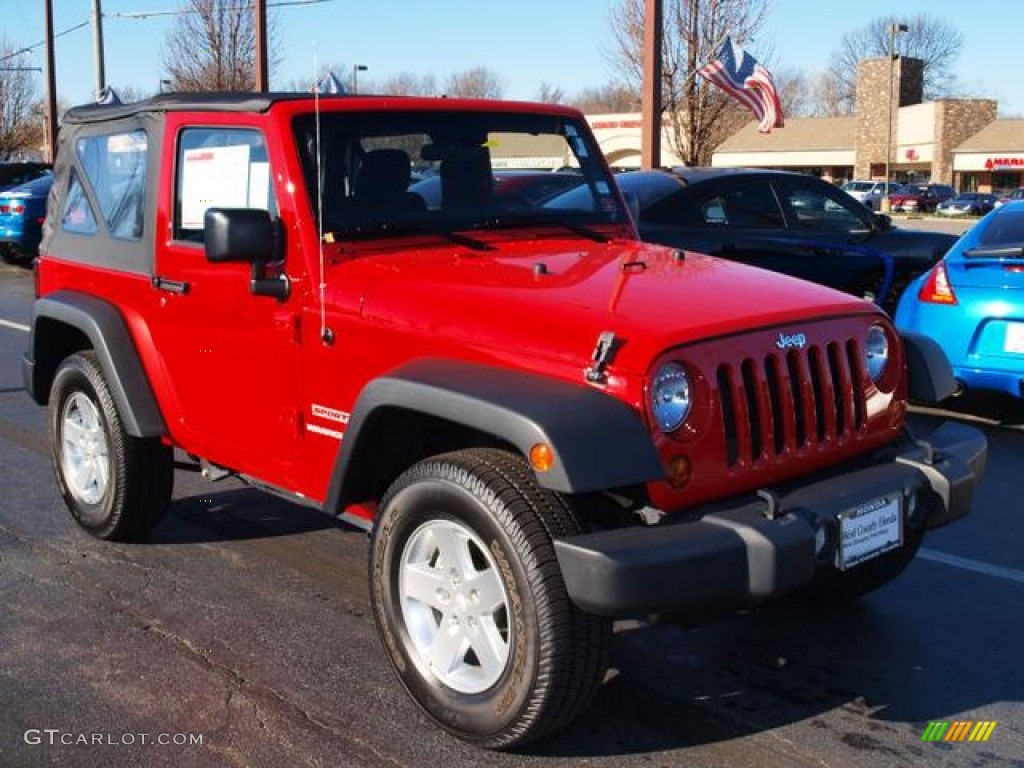 Flame Red 2012 Jeep Wrangler Sport S 4x4 Exterior Photo #74739079