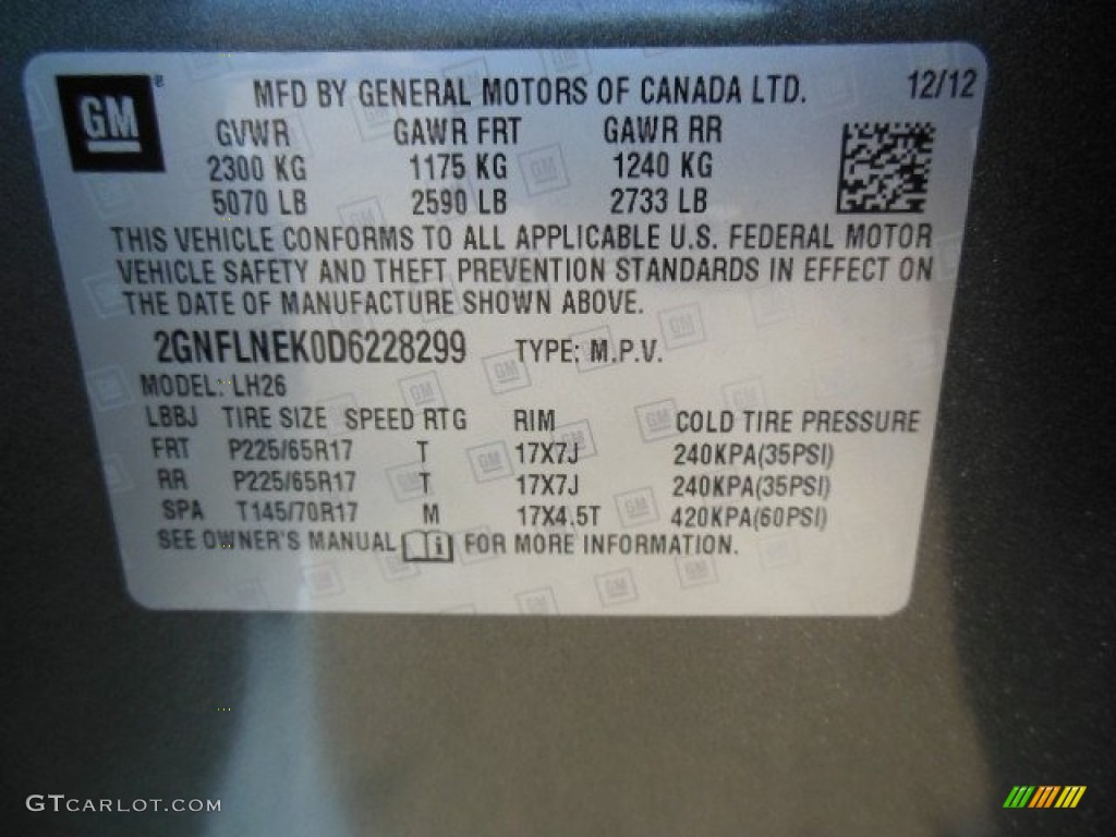 2013 Equinox LT AWD - Steel Green Metallic / Jet Black photo #20