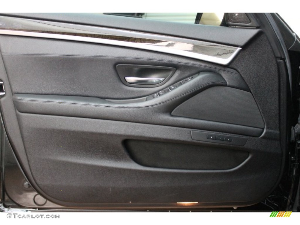 2011 BMW 5 Series 535i Sedan Black Door Panel Photo #74739625