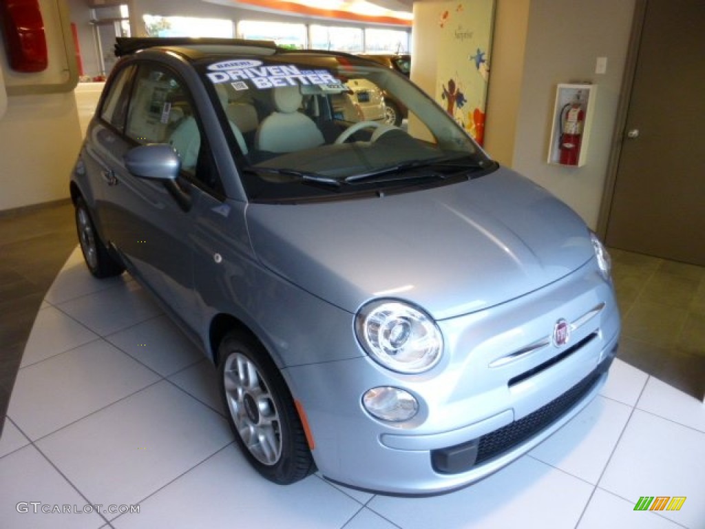 2013 500 c cabrio Pop - Luce Blu (Light Blue) / Grigio/Avorio (Gray/Ivory) photo #1