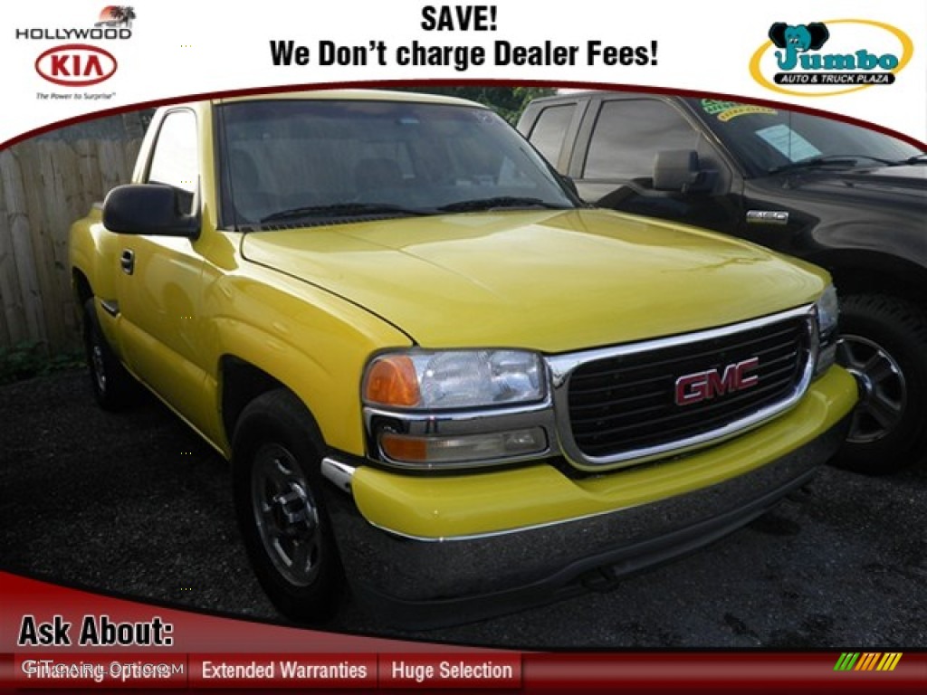 2001 Sierra 1500 SL Regular Cab - Yellow / Graphite photo #1