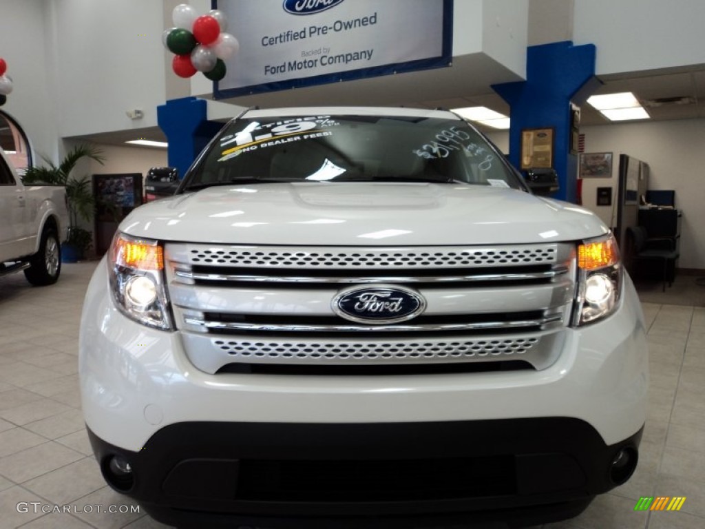 2012 Explorer XLT EcoBoost - White Platinum Tri-Coat / Medium Light Stone photo #14