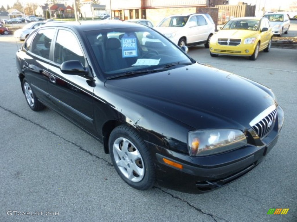 2006 Elantra GLS Hatchback - Ebony Black / Gray photo #1