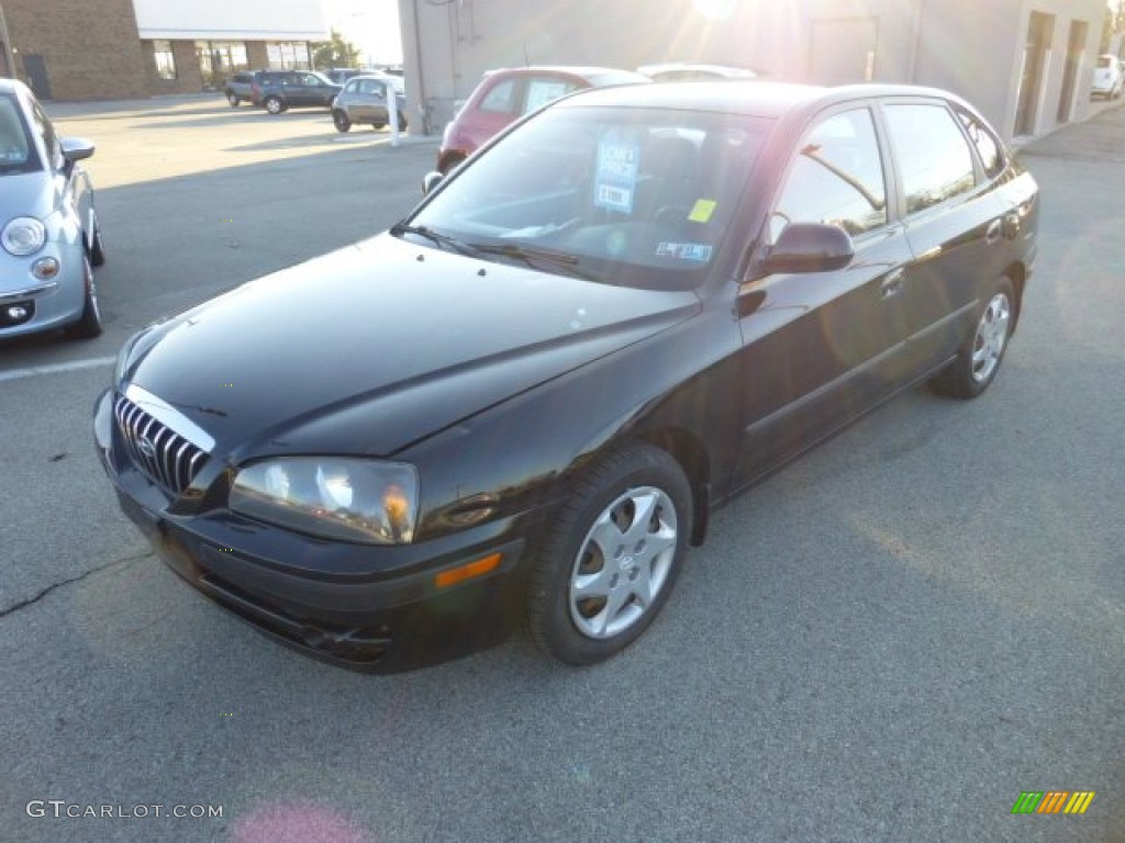 2006 Elantra GLS Hatchback - Ebony Black / Gray photo #3