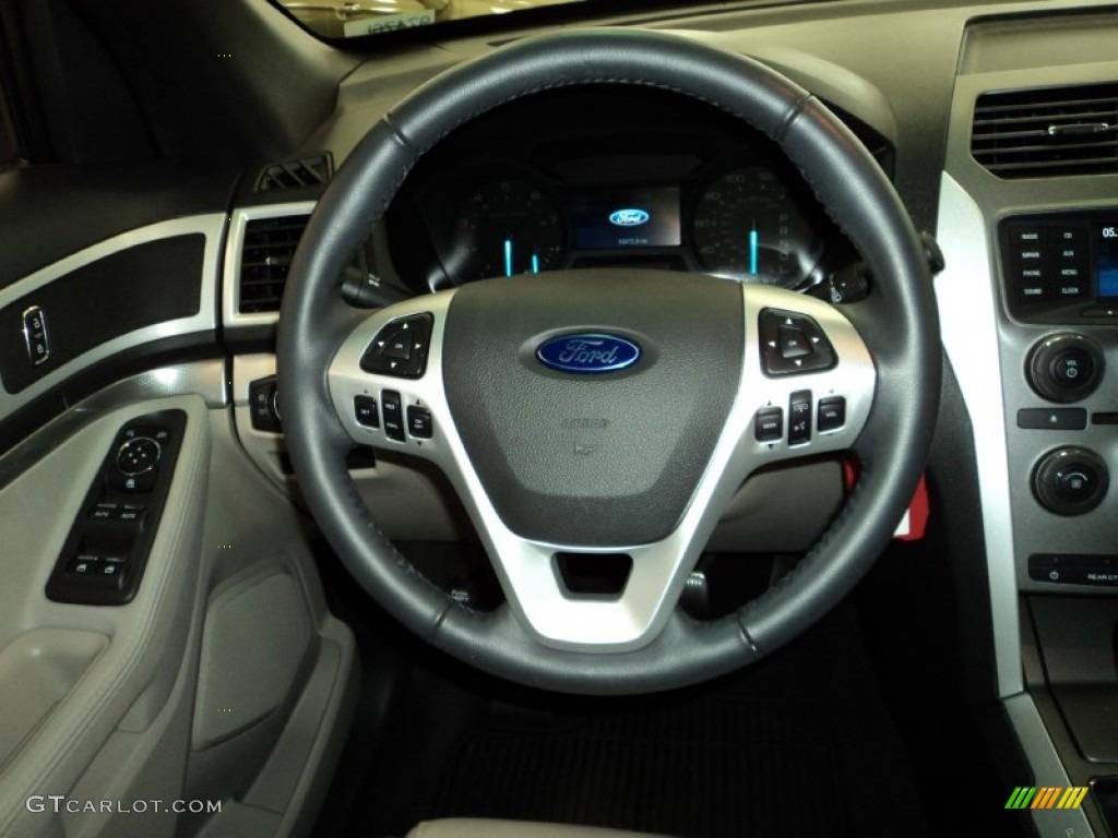 2012 Explorer XLT EcoBoost - White Platinum Tri-Coat / Medium Light Stone photo #25