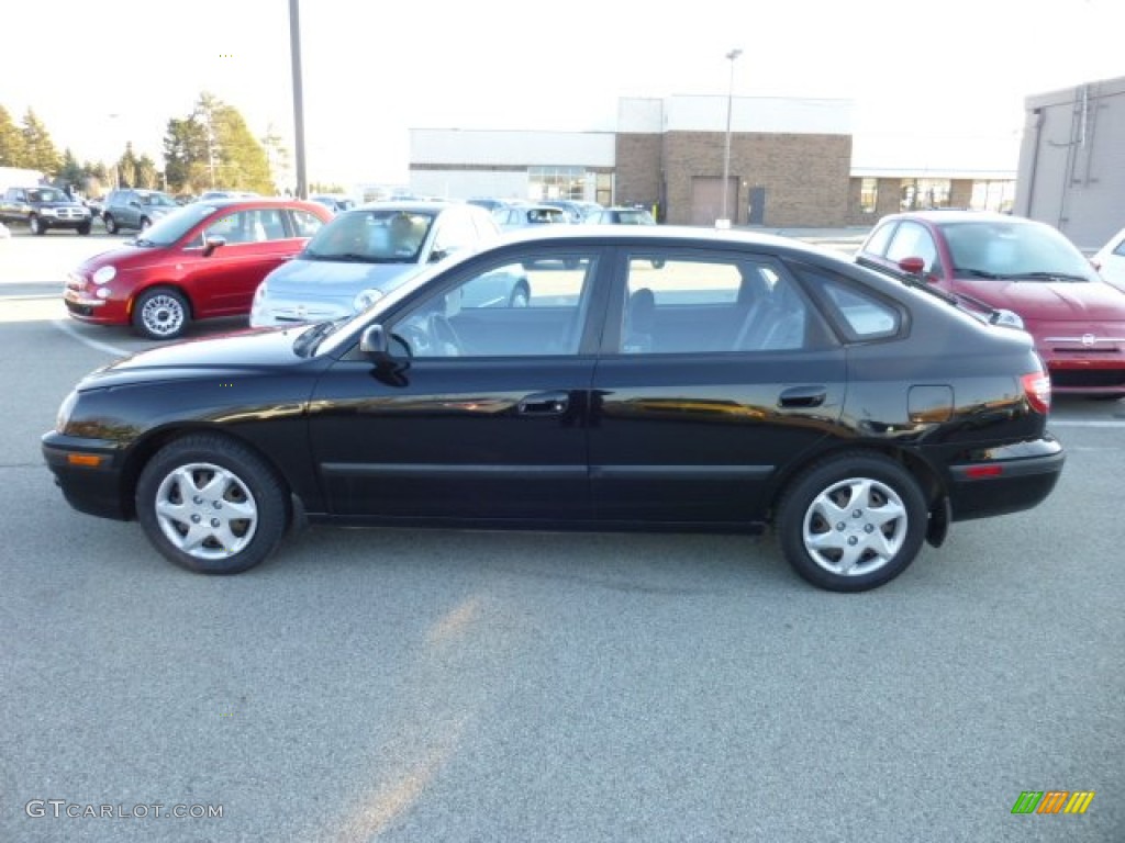 2006 Elantra GLS Hatchback - Ebony Black / Gray photo #4