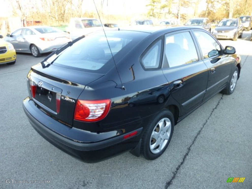 2006 Elantra GLS Hatchback - Ebony Black / Gray photo #7