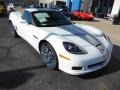 2013 Arctic White/60th Anniversary Pearl Silver Blue Stripes Chevrolet Corvette Grand Sport Coupe  photo #2