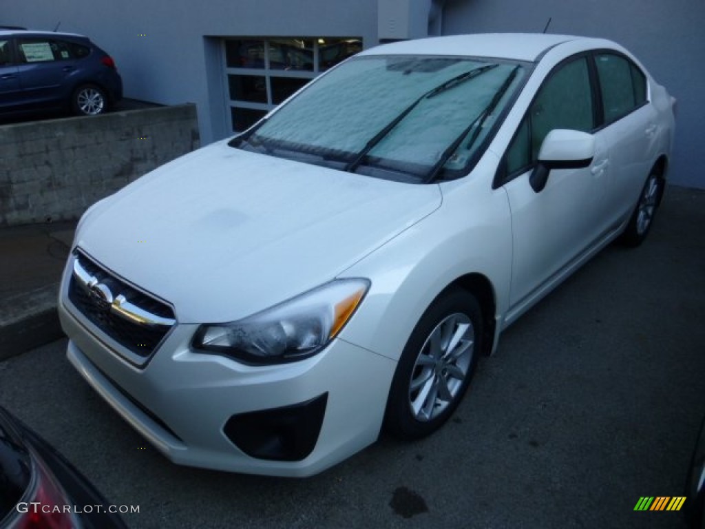 2012 Impreza 2.0i Premium 4 Door - Satin White Pearl / Ivory photo #2