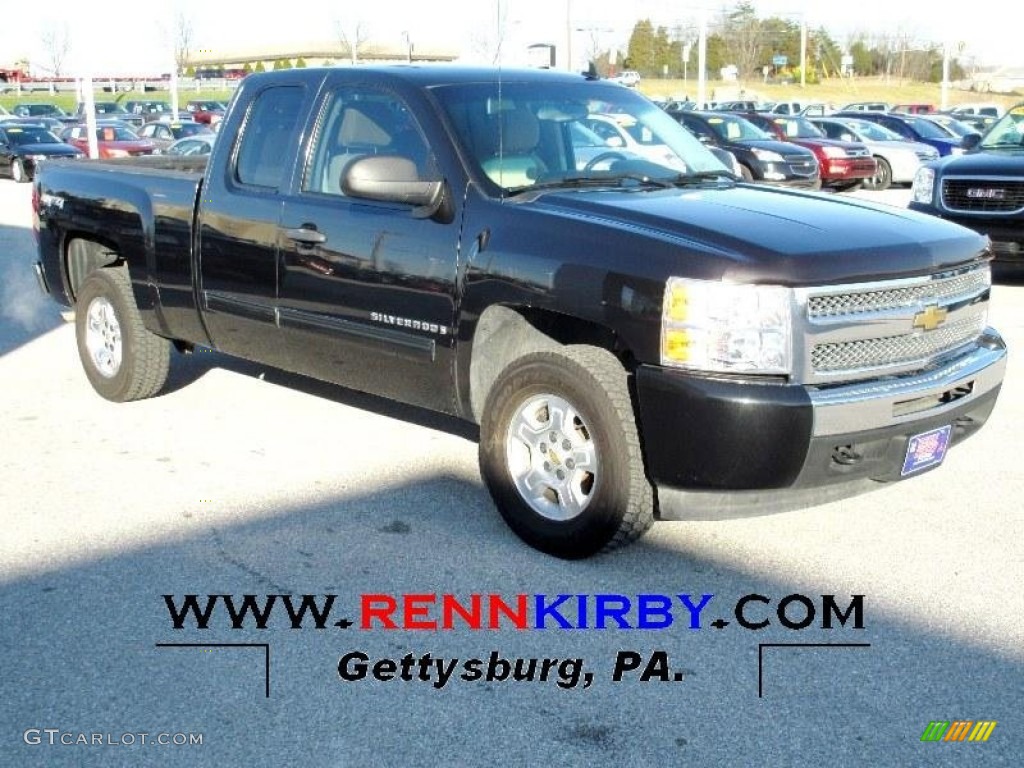 2009 Silverado 1500 LT Extended Cab 4x4 - Black Granite Metallic / Light Cashmere photo #1