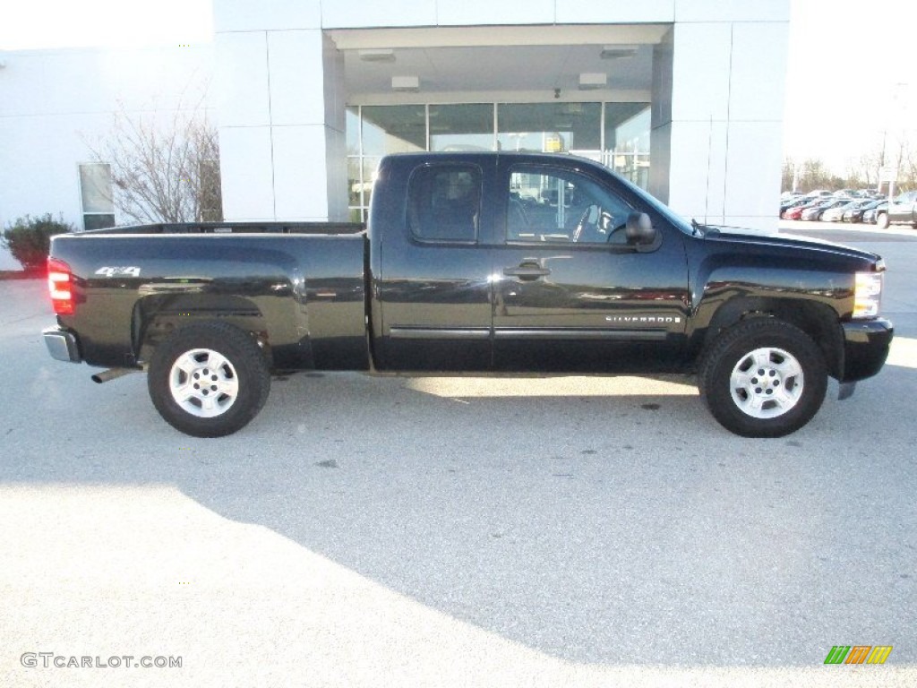 2009 Silverado 1500 LT Extended Cab 4x4 - Black Granite Metallic / Light Cashmere photo #3