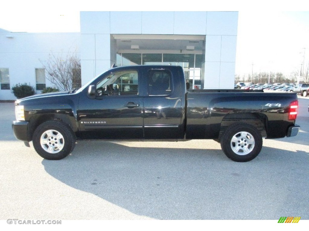 2009 Silverado 1500 LT Extended Cab 4x4 - Black Granite Metallic / Light Cashmere photo #13