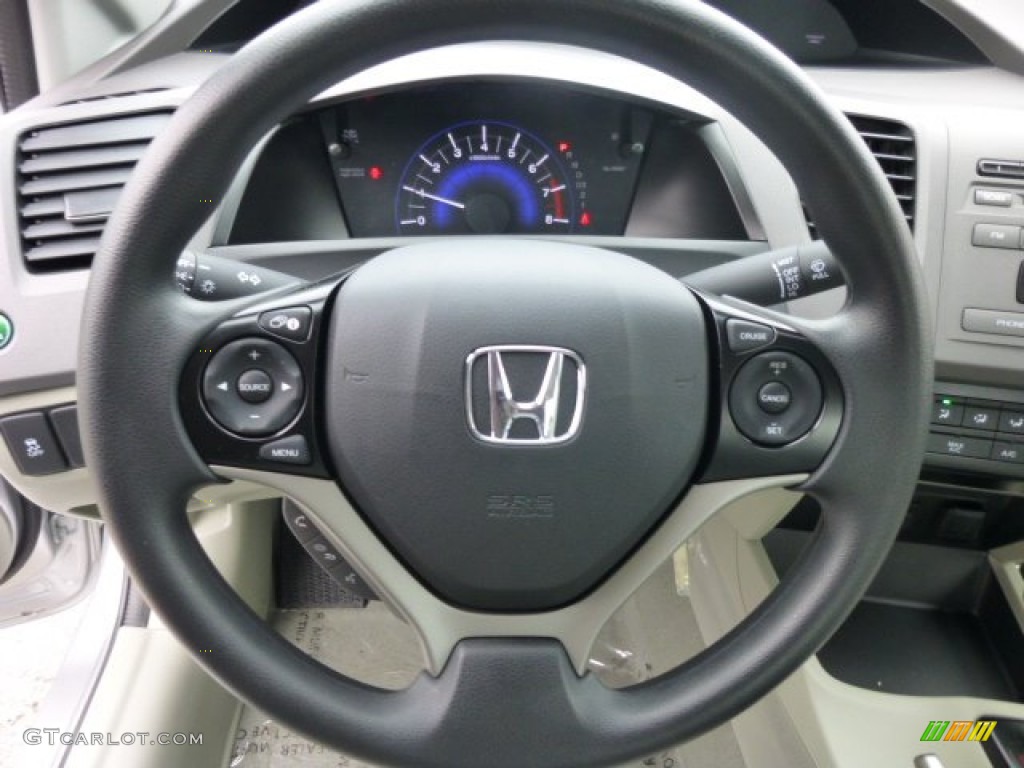 2012 Honda Civic NGV Sedan Gray Steering Wheel Photo #74749144