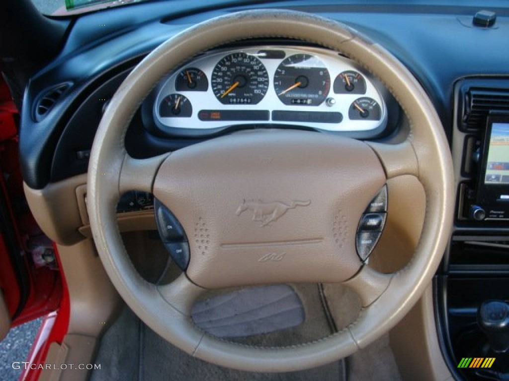 1998 Ford Mustang GT Convertible Saddle Steering Wheel Photo #74750656