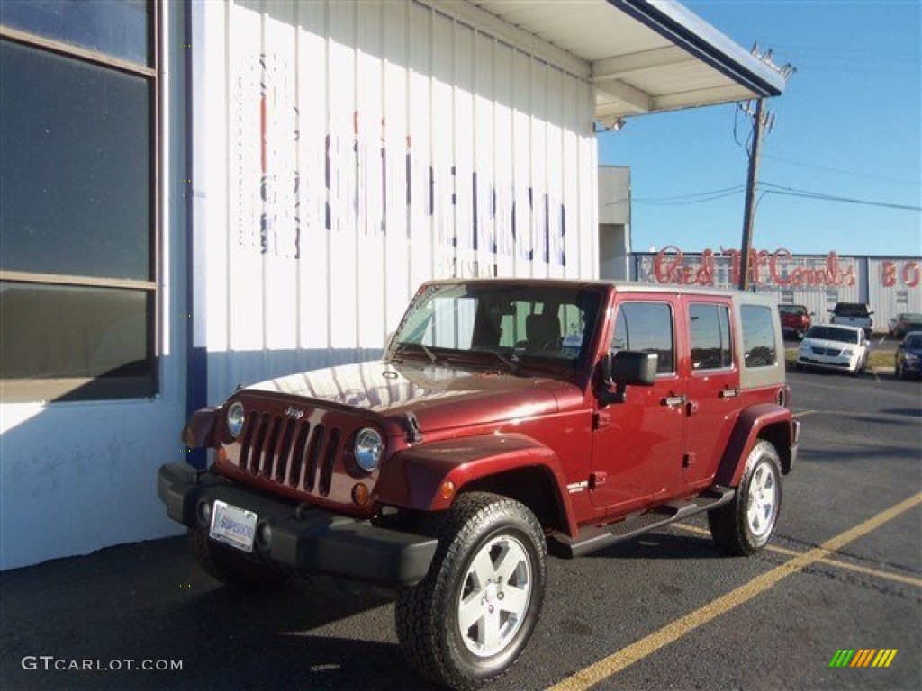 2007 Wrangler Unlimited Sahara - Red Rock Crystal Pearl / Dark Slate Gray/Medium Slate Gray photo #1