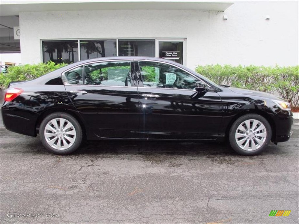 2013 Accord EX-L V6 Sedan - Crystal Black Pearl / Black photo #2