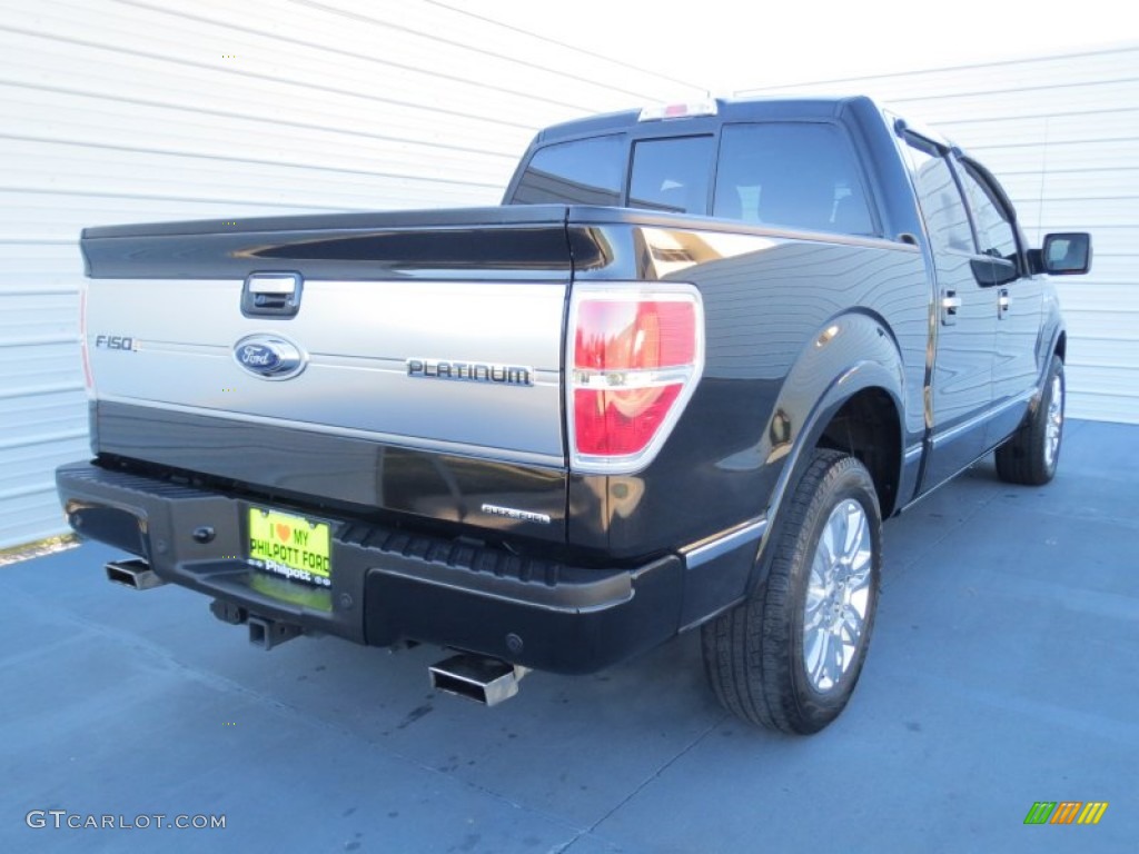 2012 F150 Platinum SuperCrew - Tuxedo Black Metallic / Platinum Sienna Brown/Black Leather photo #3