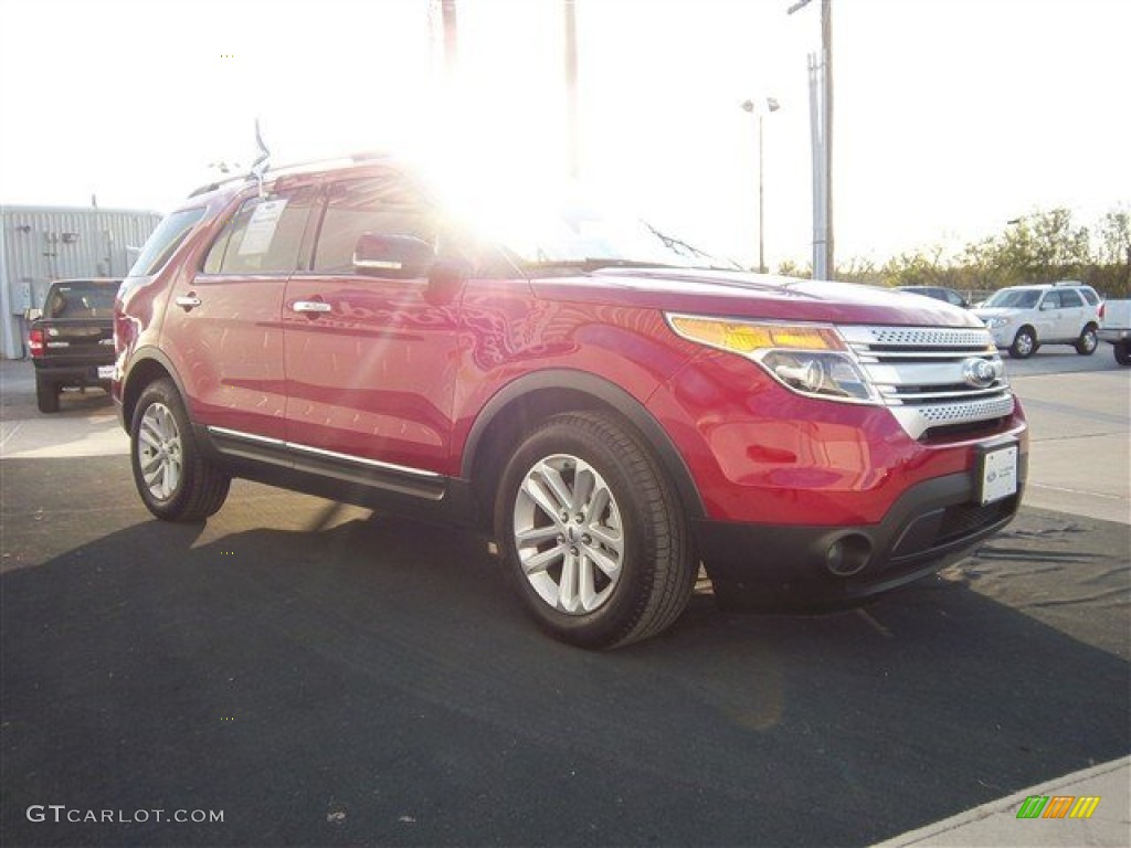 2012 Explorer XLT EcoBoost - Red Candy Metallic / Charcoal Black photo #3