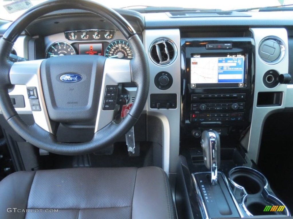 2012 F150 Platinum SuperCrew - Tuxedo Black Metallic / Platinum Sienna Brown/Black Leather photo #35