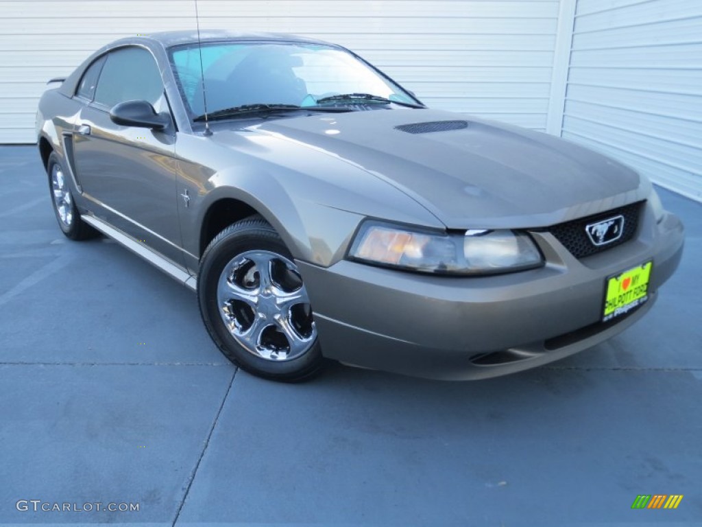 2002 Mustang V6 Coupe - Mineral Grey Metallic / Medium Graphite photo #1