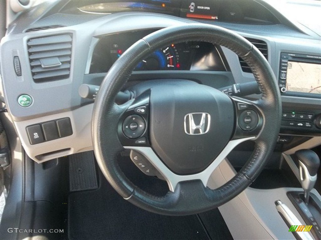 2012 Honda Civic EX-L Coupe Gray Steering Wheel Photo #74757962