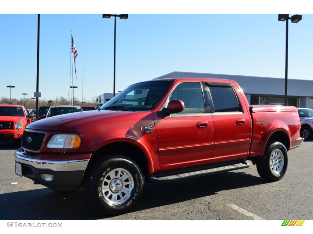 Toreador Red Metallic 2001 Ford F150 XLT SuperCrew 4x4 Exterior Photo #74758204