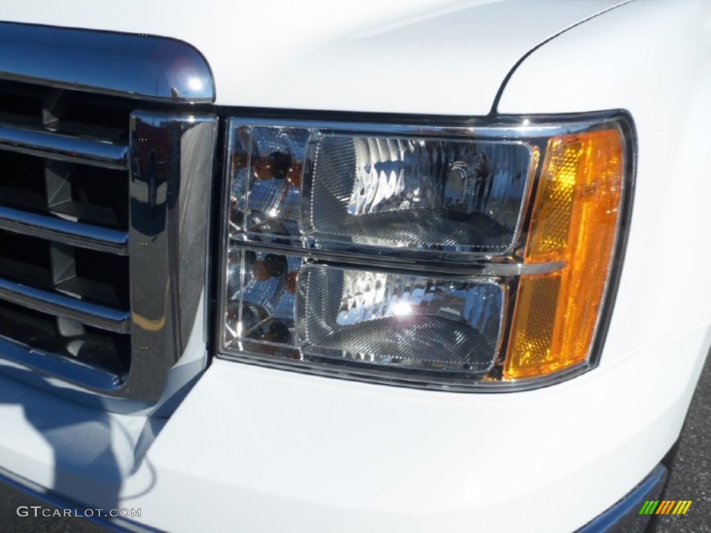 2013 Sierra 1500 SLE Crew Cab 4x4 - Summit White / Light Titanium/Dark Titanium photo #9