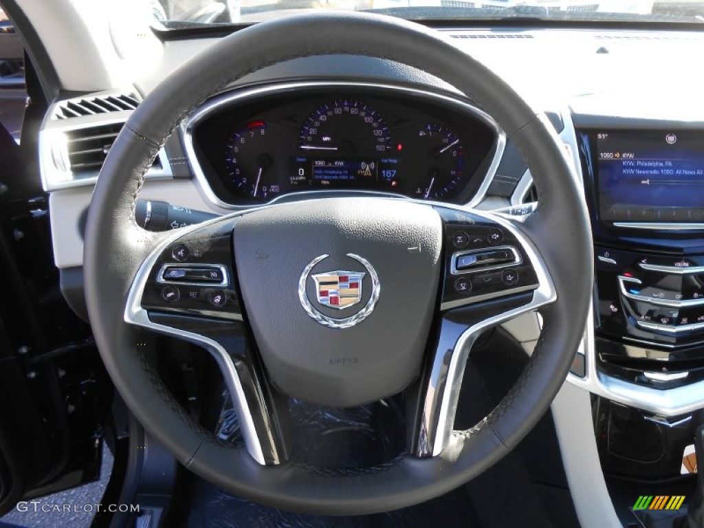 2013 Cadillac SRX Performance AWD Light Titanium/Ebony Steering Wheel Photo #74760497