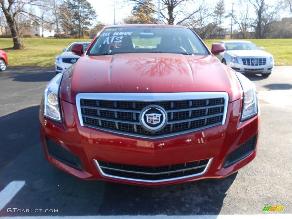 2013 ATS 3.6L Luxury AWD - Crystal Red Tintcoat / Light Platinum/Jet Black Accents photo #2