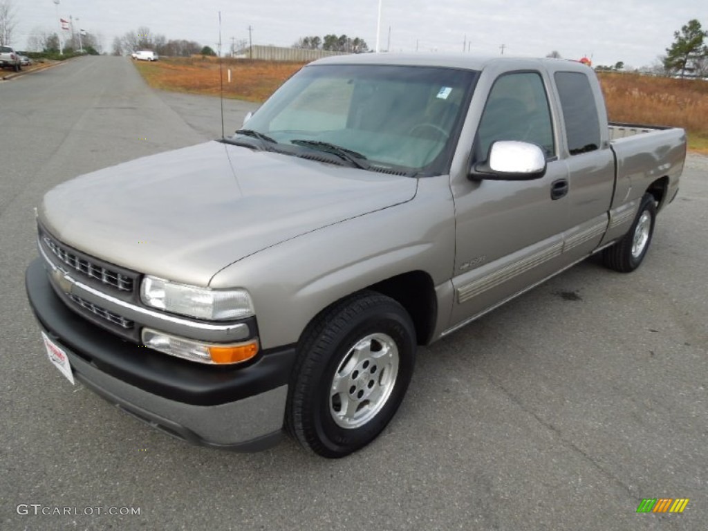 2000 Silverado 1500 LS Extended Cab - Light Pewter Metallic / Graphite photo #1