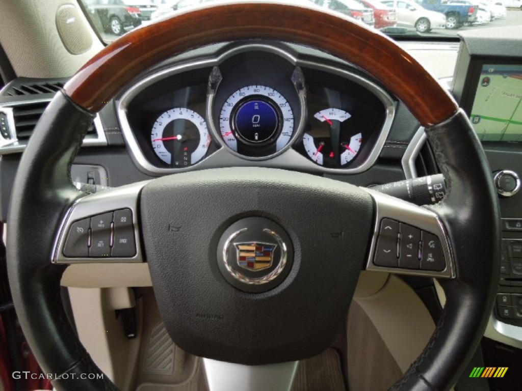 2010 Cadillac SRX V6 Shale/Ebony Steering Wheel Photo #74768149