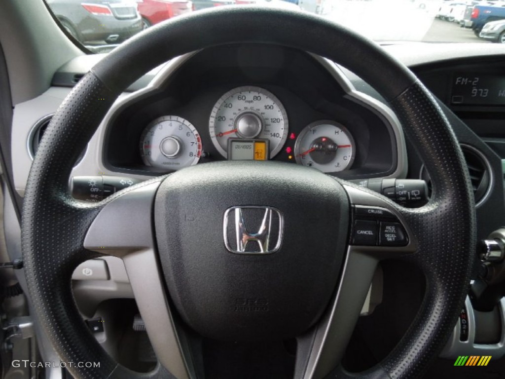 2011 Honda Pilot LX Gray Steering Wheel Photo #74768593