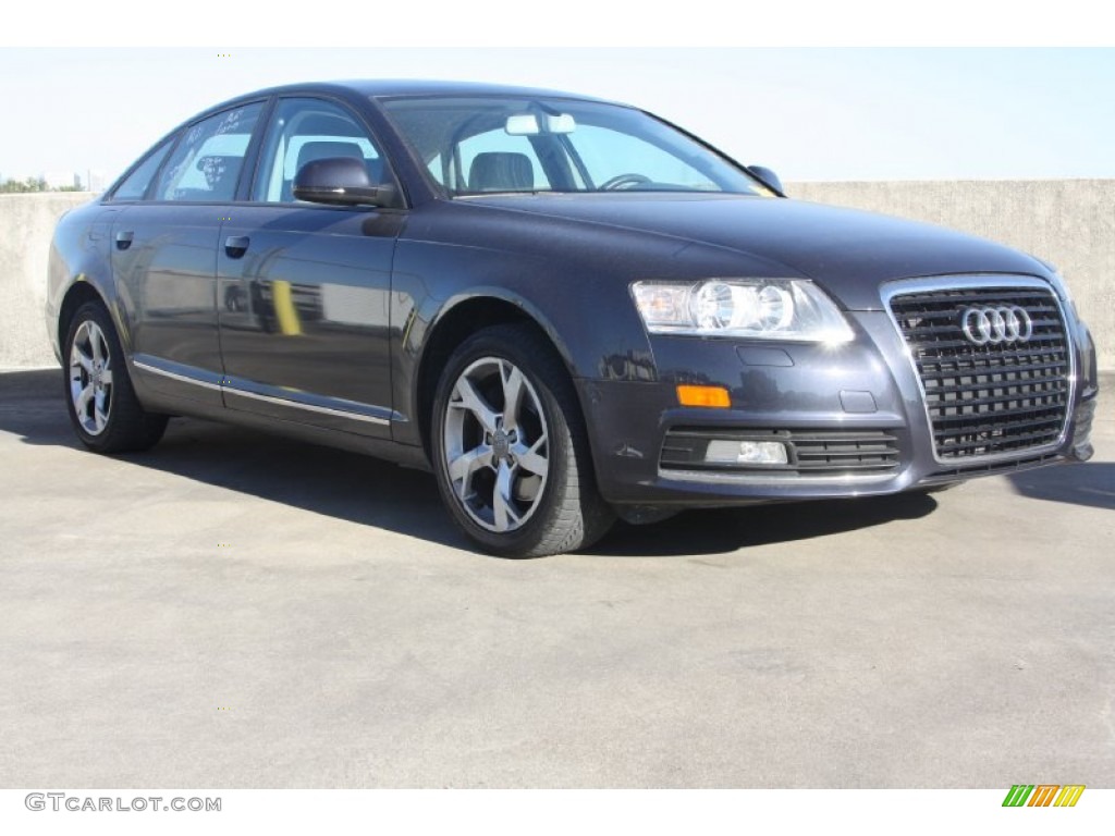 2009 A6 3.2 Sedan - Aventurine Blue Pearl Effect / Pale Grey photo #1