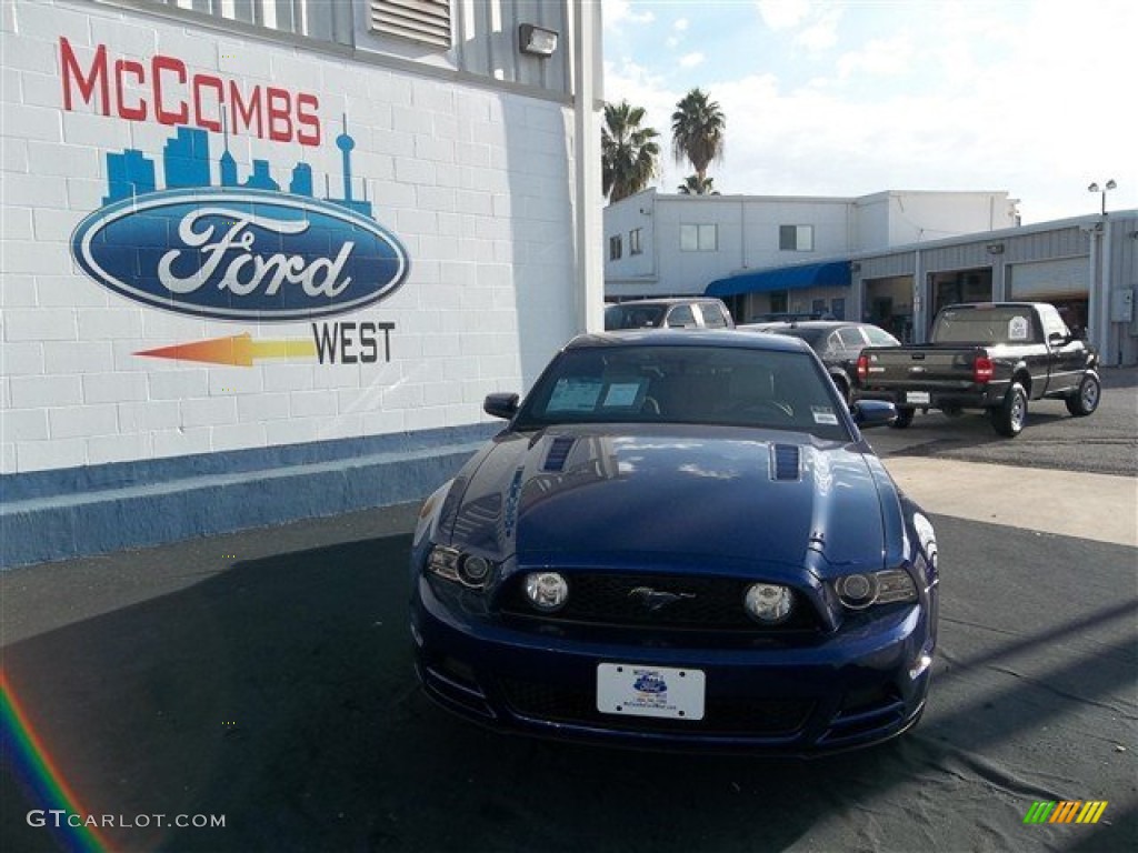 2013 Mustang GT Premium Coupe - Deep Impact Blue Metallic / Stone photo #1