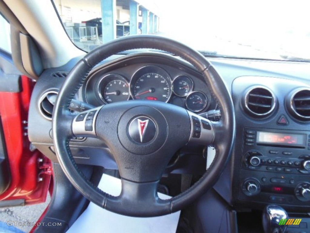 2006 Pontiac G6 GTP Coupe Ebony Steering Wheel Photo #74774011
