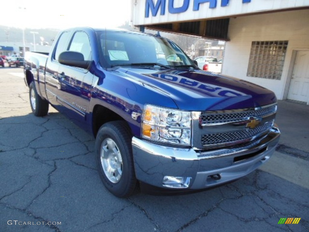 2013 Silverado 1500 LT Extended Cab 4x4 - Blue Topaz Metallic / Ebony photo #2