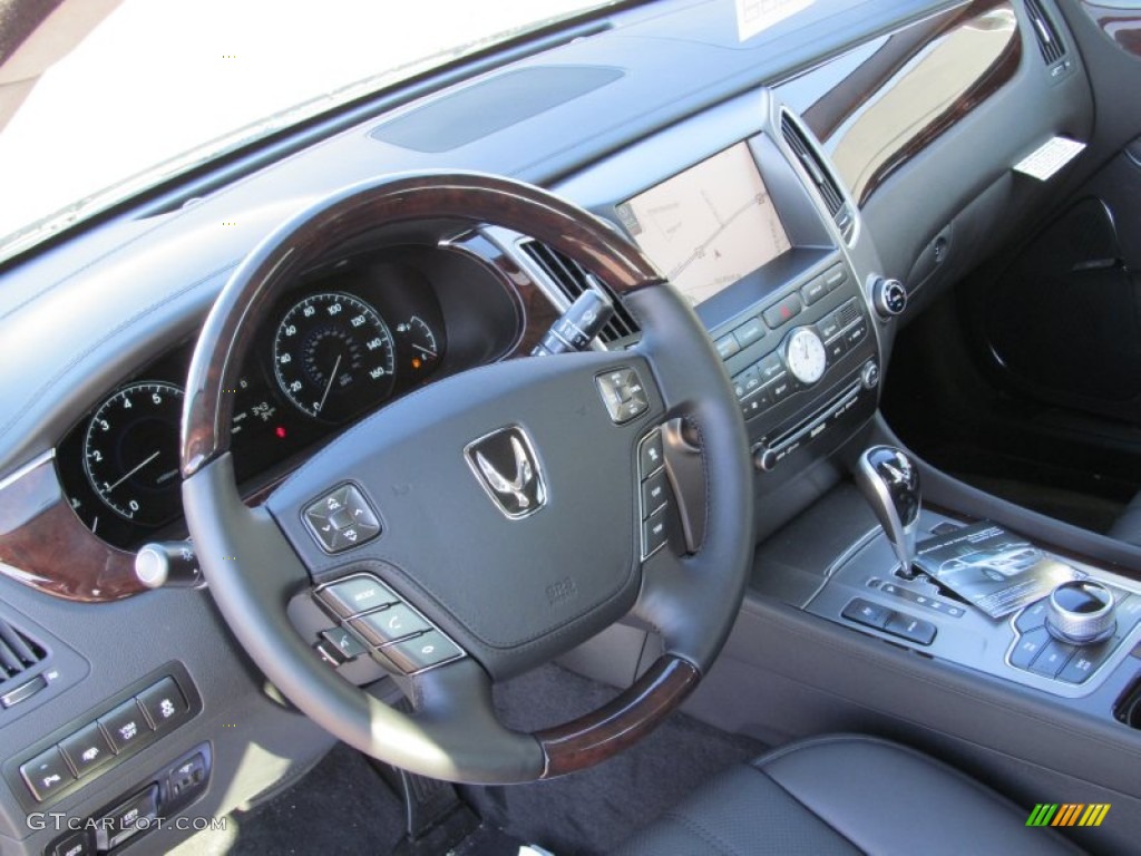 2013 Hyundai Equus Signature Jet Black Dashboard Photo #74776111