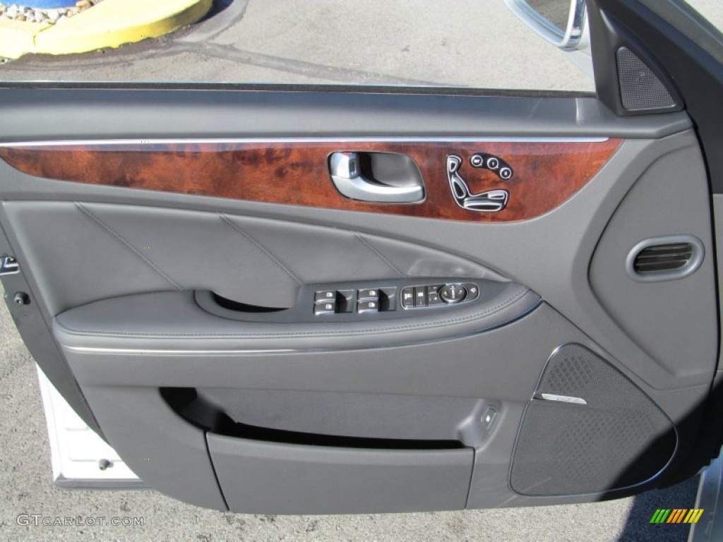 2013 Hyundai Equus Signature Jet Black Door Panel Photo #74776135