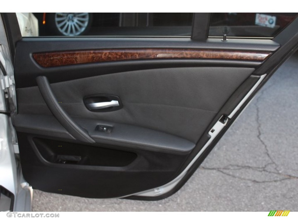 2008 BMW 5 Series 535xi Sedan Black Door Panel Photo #74776435
