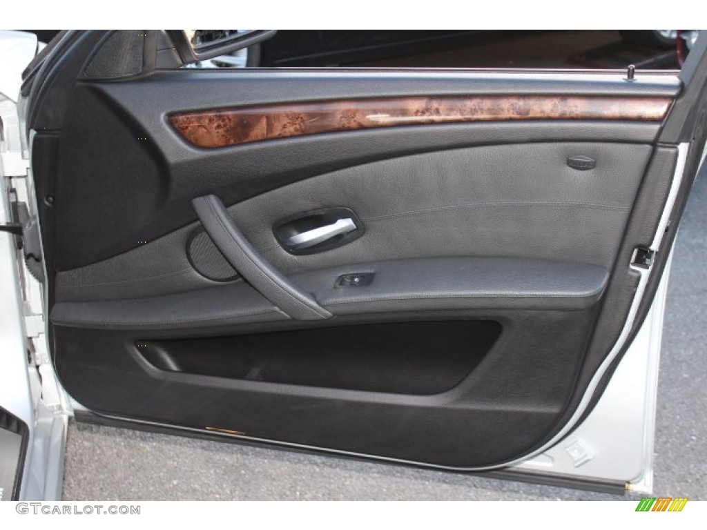 2008 BMW 5 Series 535xi Sedan Black Door Panel Photo #74776474