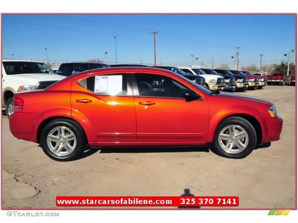 2008 Avenger SXT - Sunburst Orange Pearl / Dark Slate Gray/Light Slate Gray photo #8