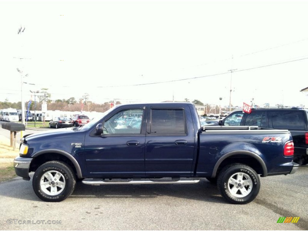 True Blue Metallic 2003 Ford F150 FX4 SuperCrew 4x4 Exterior Photo #74781375