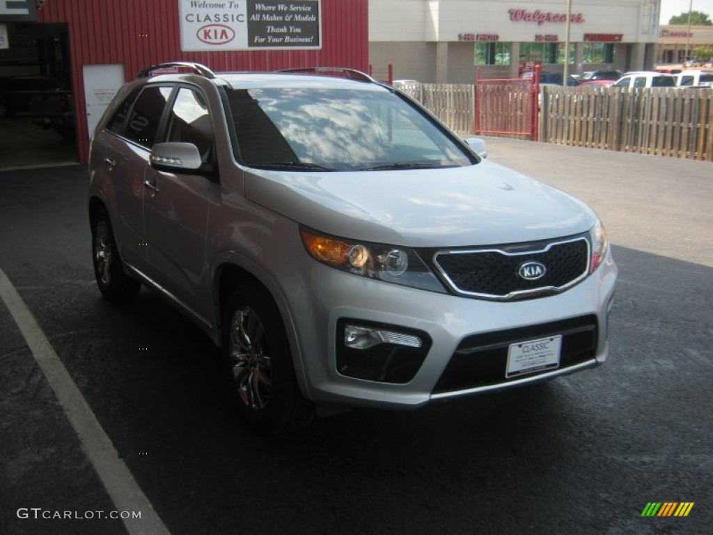 2012 Sorento SX V6 - Bright Silver / Black photo #7