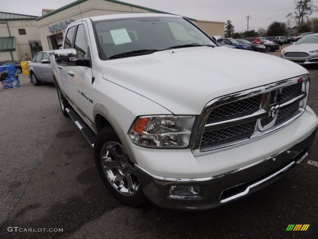 2011 Ram 1500 Laramie Crew Cab - Bright White / Light Pebble Beige/Bark Brown photo #1