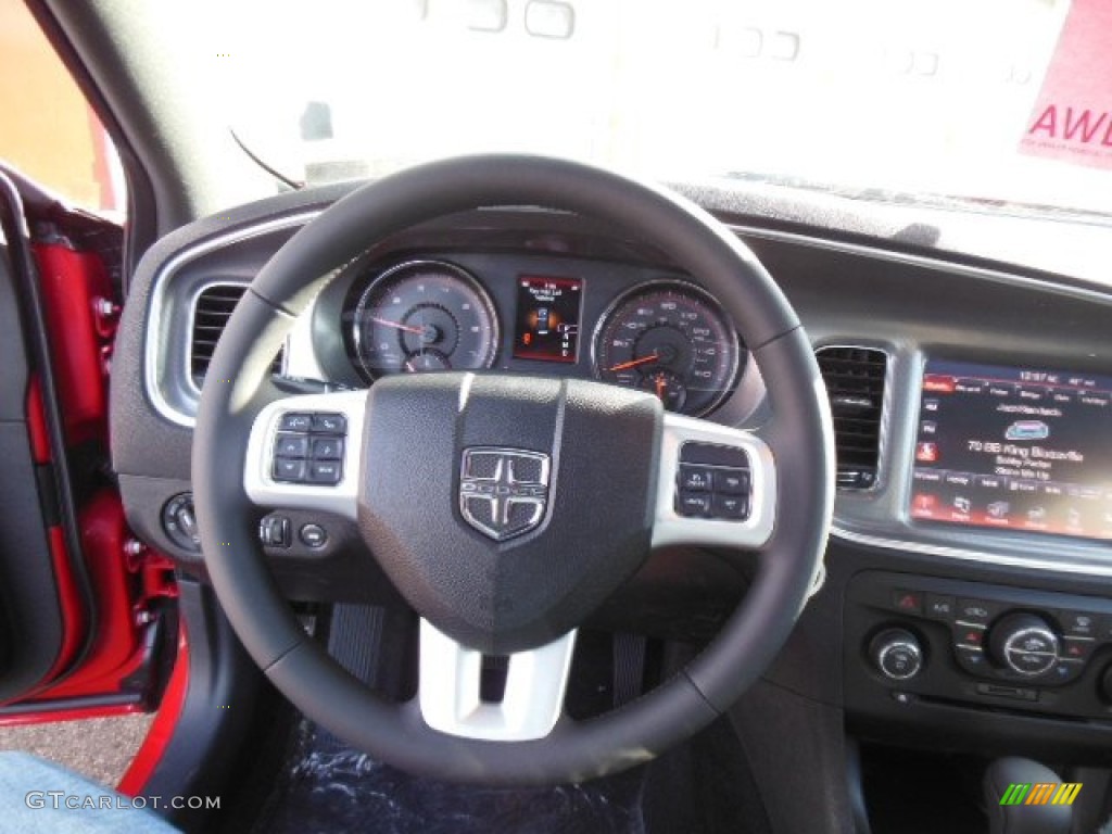 2013 Dodge Charger R/T AWD Black Steering Wheel Photo #74790345