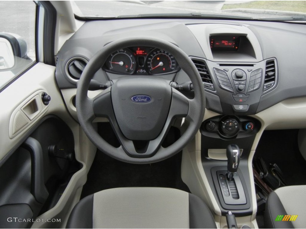 2013 Ford Fiesta S Hatchback Charcoal Black/Light Stone Dashboard Photo #74792257