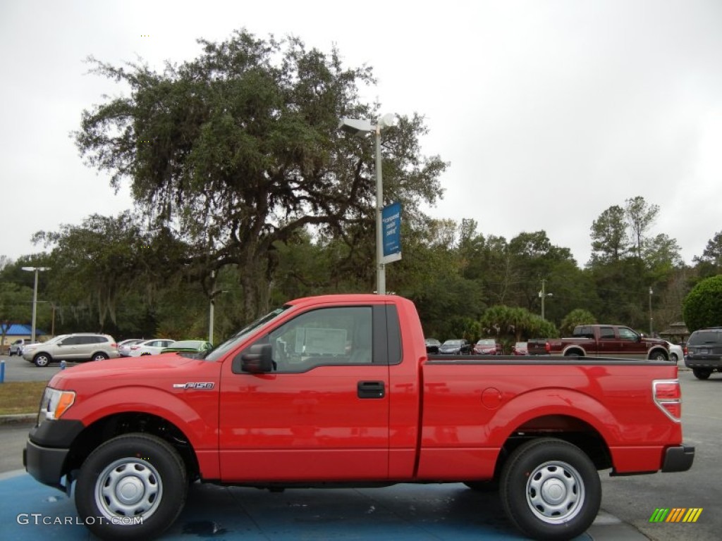 2013 F150 XL Regular Cab - Vermillion Red / Steel Gray photo #2