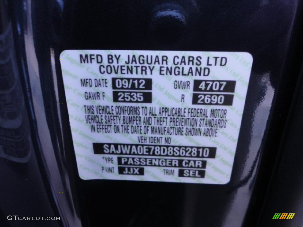 JJX 2013 Jaguar XF 3.0 Parts