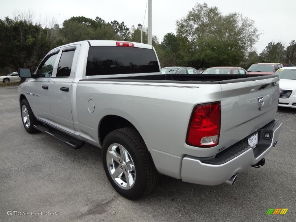 2012 Ram 1500 Express Quad Cab - Bright Silver Metallic / Dark Slate Gray/Medium Graystone photo #3