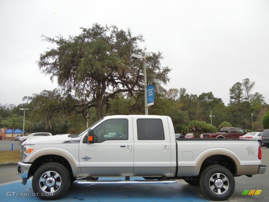White Platinum Metallic Tri-Coat 2013 Ford F350 Super Duty Lariat Crew Cab 4x4 Exterior Photo #74796387